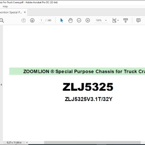 Zoomlion ZLJ5325 Special Purpose CHassis For Truck Crane Operator's Manual - PDF DOWNLOAD