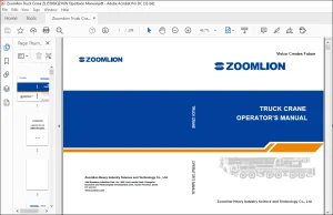 Zoomlion ZLJ5580JQZ160V Truck Crane Operator's Manual - PDF DOWNLOAD