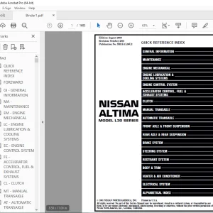 1993 NISSAN STANZA ALTIMA U13 Series Service Manual PDF DOWNLOAD