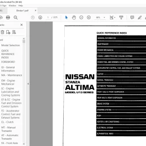 1994 NISSAN STANZA ALTIMA U13 Series Service Manual PDF DOWNLOAD