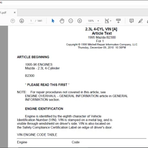 1996 Mazda B3000 Pickup Truck Service Manual - PDF DOWNLOAD