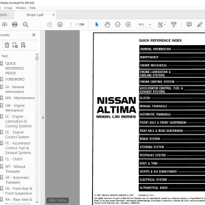 1998 NISSAN ALTIMA L30 Series Service Manual PDF DOWNLOAD