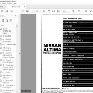 1999 NISSAN ALTIMA L30 Series Service Manual PDF DOWNLOAD