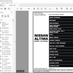 2000 NISSAN ALTIMA L30 Series Service Manual PDF DOWNLOAD