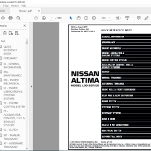 2001 NISSAN ALTIMA L30 Series Service Manual PDF DOWNLOAD