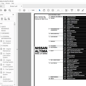 2002 NISSAN ALTIMA L31 Series Service Manual PDF DOWNLOAD