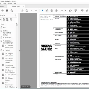 2004 NISSAN ALTIMA L31 Series Service Manual PDF DOWNLOAD
