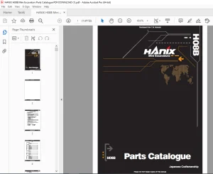 HANIX H08B Mini Excavators Parts Manual PDF DOWNLOAD