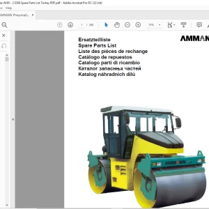 AMMANN Pneumatic Tyred Roller AV 85-2 Cummins Spare Parts List Manual SN46 - PDF DOWNLOAD