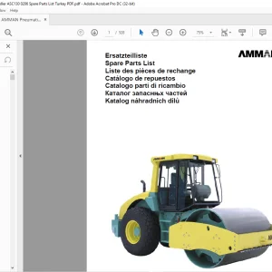 AMMANN Pneumatic Tyred Roller ASC 130 Cummins Spare Parts List Manual - PDF DOWNLOAD