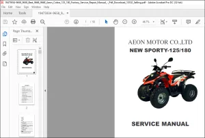 Aeon Cobra New Sporty 125 180 Factory Service Repair Manual - PDF DOWNLOAD