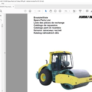 Ammann Pneumatic Tyred Roller ASC 110 Cummins Spare Parts List Manual SN555 - PDF DOWNLOAD
