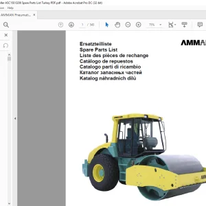 Ammann Pneumatic Tyred Roller ASC 150 Cummins Spare Parts List Manual SN430 - PDF DOWNLOAD