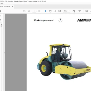 Ammann Pneumatic Tyred Roller ASC 70 ASC 90 ASC 110 ASC 150 ASC 200 ASC 250 Cummins Tier II Workshop Manual - PDF DOWNLOAD