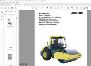 Ammann Pneumatic Tyred Roller ASC 70 Cummins Spare Parts List Manual SN247 - PDF DOWNLOAD