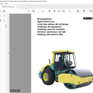 Ammann Pneumatic Tyred Roller ASC 70 Cummins Spare Parts List Manual SN247 - PDF DOWNLOAD