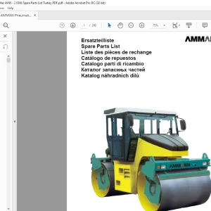 Ammann Pneumatic Tyred Roller AV 95-2 Cummins Spare Parts List Manual SN85 - PDF DOWNLOAD