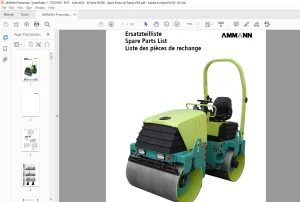 Ammann Pneumatic Tyred Roller Yanmar AV33-2, AV40-2, AV40-2K Spare Parts List Manual SN 20’000  - PDF DOWNLOAD