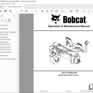 BOBCAT 48SCM Soil Conditioner Operation & Maintenance Manual SN 651500101 PDF DOWNLOAD