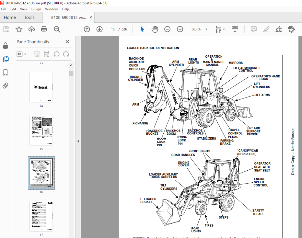 BOBCAT B100 B-Series SN 572111001 Service Manual PDF DOWNLOAD ...