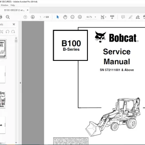 BOBCAT B100 B-Series SN 572111001 Service Manual PDF DOWNLOAD