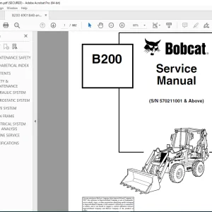 BOBCAT B200 SN 570211001 Service Manual PDF DOWNLOAD