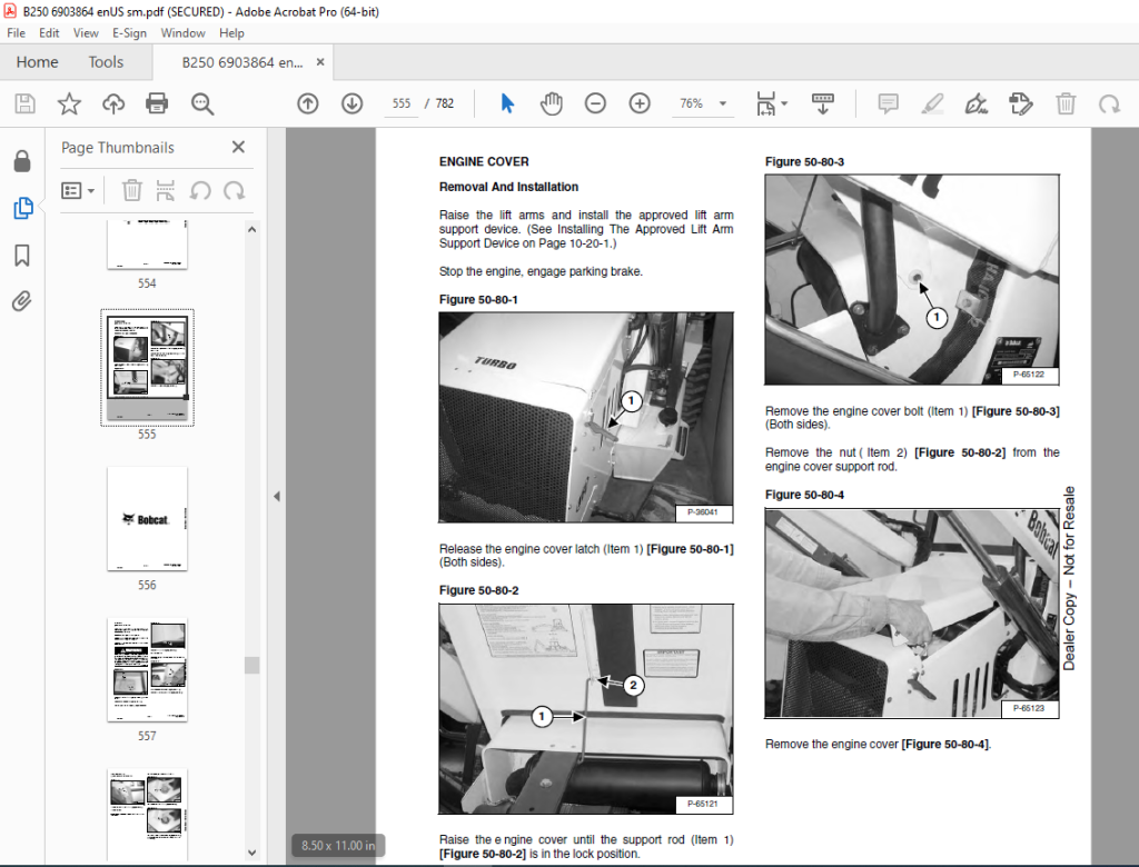 BOBCAT B250 B Series SN 572911001 Service Manual PDF DOWNLOAD ...