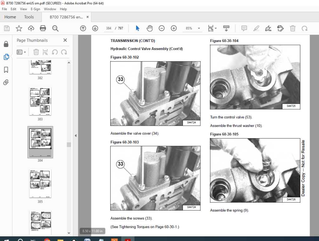 BOBCAT B700 Backhoe Loader Service Manual SN B44Z11001 PDF DOWNLOAD ...