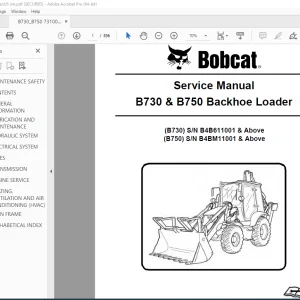 BOBCAT B730 & B750 Backhoe Loader Service Manual PDF DOWNLOAD