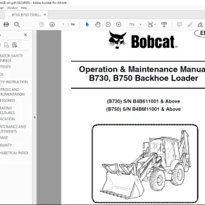 BOBCAT B730 B750  Backhoe loader Operation & Maintenance Manual 7306285 PDF DOWNLOAD