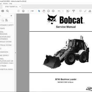 BOBCAT B780 Backhoe Loader Service Manual SN B4U311001 PDF DOWNLOAD