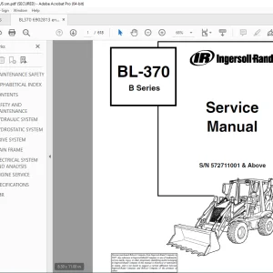 BOBCAT BL-370 B Series Ingersoll Rand Service Manual SN 572711001 PDF DOWNLOAD