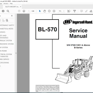 BOBCAT BL-570 INGERSOLL RAND Service Manual SN 572611001 PDF DOWNLOAD