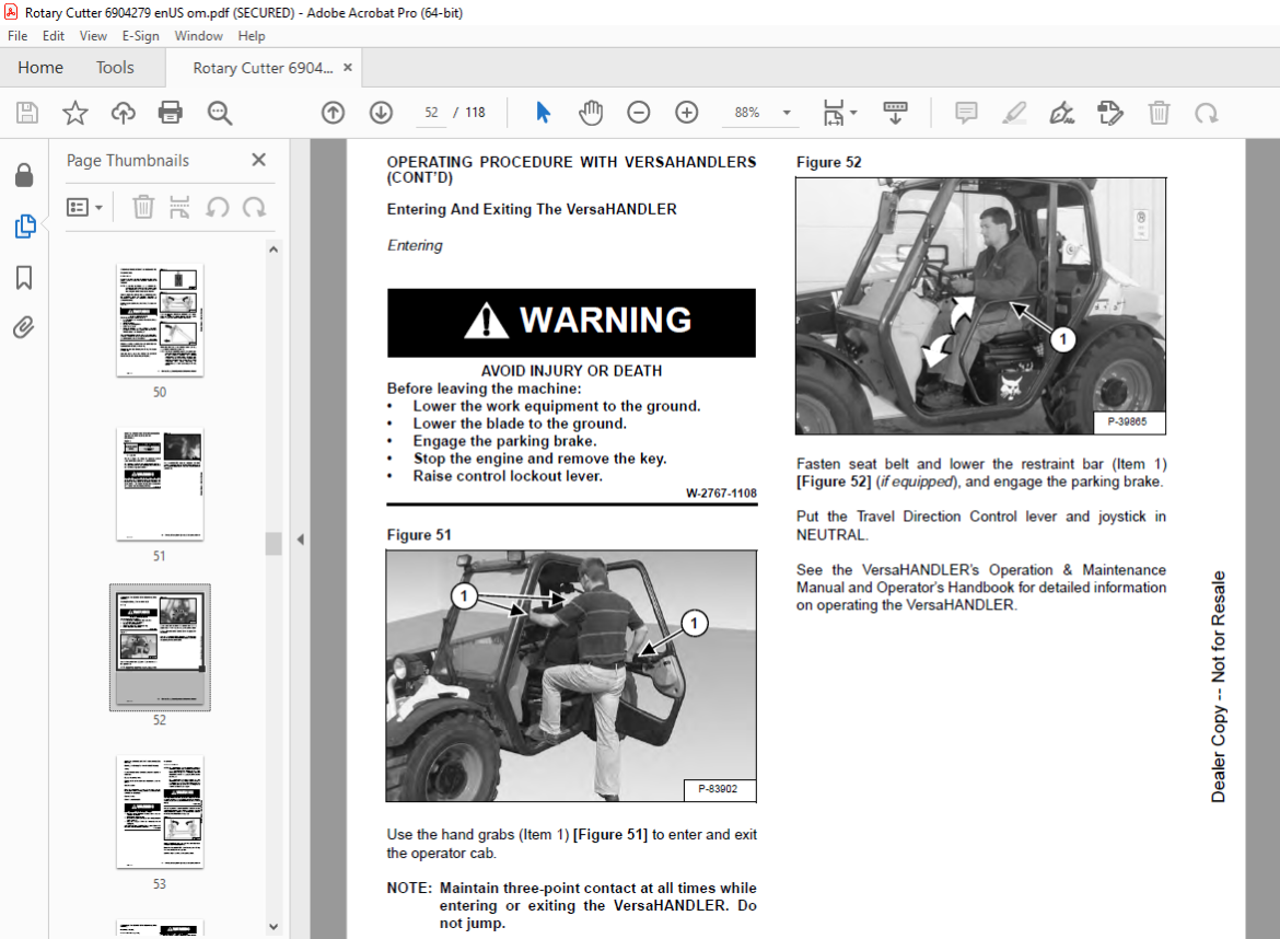 BOBCAT Brushcat™ 60 60HF 72 72HF 72X Rotary Cutter Operation Manual