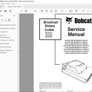 BOBCAT Brushcat™ Rotary cutter 60 Inch 72 Inch 90 Inch Service Manual 6900883 (10-12) PDF DOWNLOAD