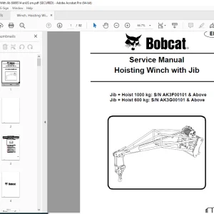 BOBCAT Hoisting Winch with Jib service manual 6989514 PDF DOWNLOAD
