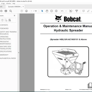 BOBCAT Hydraulic Spreader HS8 Operation & Maintenance Manual SN AC1N00101 PDF DOWNLOAD