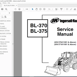 BOBCAT INGERSOLL RAND BL-370 BL-375 Service Manual PDF DOWNLOAD
