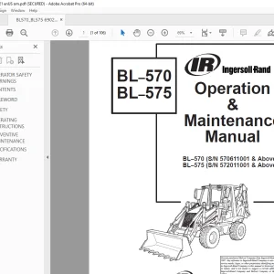 BOBCAT Ingersoll Rand BL 570 BL 575 Loader Operation & Maintenance Manual 6902021 PDF DOWNLOAD