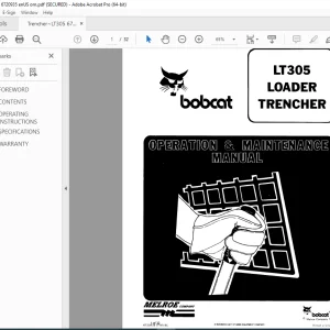 BOBCAT LT 305 LOADER TRENCHER  Operation & Maintenance Manual 6720935 (7-91) PDF DOWNLOAD