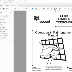 BOBCAT LT204 LOADER TRENCHER Operation & Maintenance Manual 66722613 (4-98) PDF DOWNLOAD