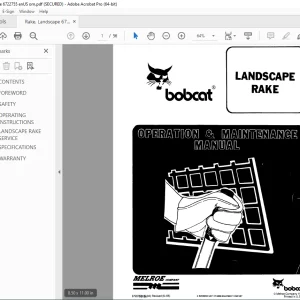 BOBCAT Landscape Rake Operation & Maintenance Manual 6722755 PDF DOWNLOAD