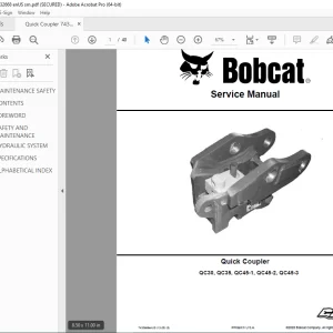 BOBCAT Quick Coupler QC30 QC35 QC45-1 QC45-2 QC45-3 Service Manual 7432668 PDF DOWNLOAD