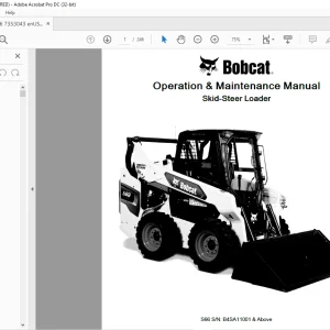 BOBCAT S66 Skid Steer Loader Operation & Maintenance Manual SN B4SA11001 PDF DOWNLOAD