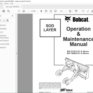 BOBCAT SOD LAYER Operation & Maintenance Manual 6900808 (5-00) PDF DOWNLOAD