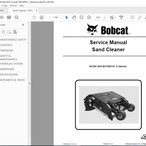 BOBCAT Sand Cleaner SC200 Service Manual SN B3YZ00101 PDF DOWNLOAD
