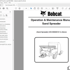 BOBCAT Sand Spreader Operation & Maintenance Manual SN 006600101 PDF DOWNLOAD