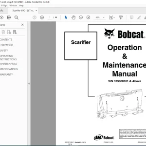 BOBCAT Scarifier Operation & Maintenance Manual SN 633800101 PDF DOWNLOAD
