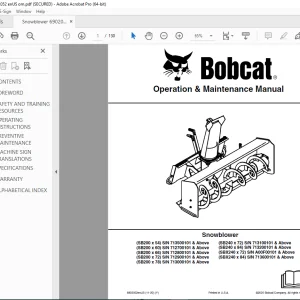 BOBCAT Snow Blower Operation & Maintenance Manual 6902052 PDF DOWNLOAD