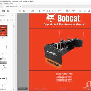 BOBCAT Snow Pusher Pro Operation & Maintenance Manual 7393096 PDF DOWNLOAD